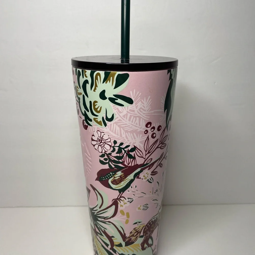 New Starbucks Pink Enchanted Forest Stainless Steel Tumbler - Picture 4 of 8